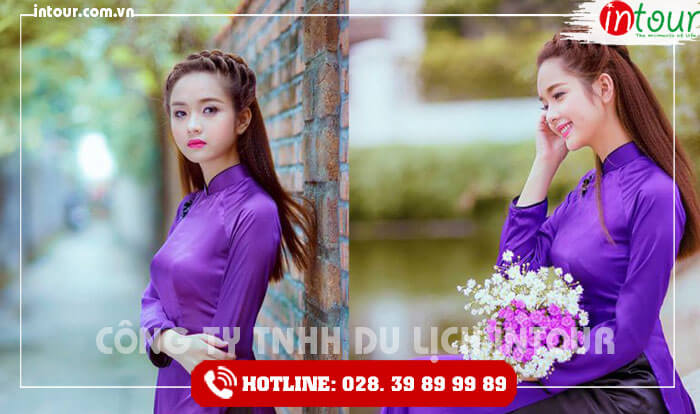 Áo dài tím trong trang phục truyền thống của phụ nữ Huế