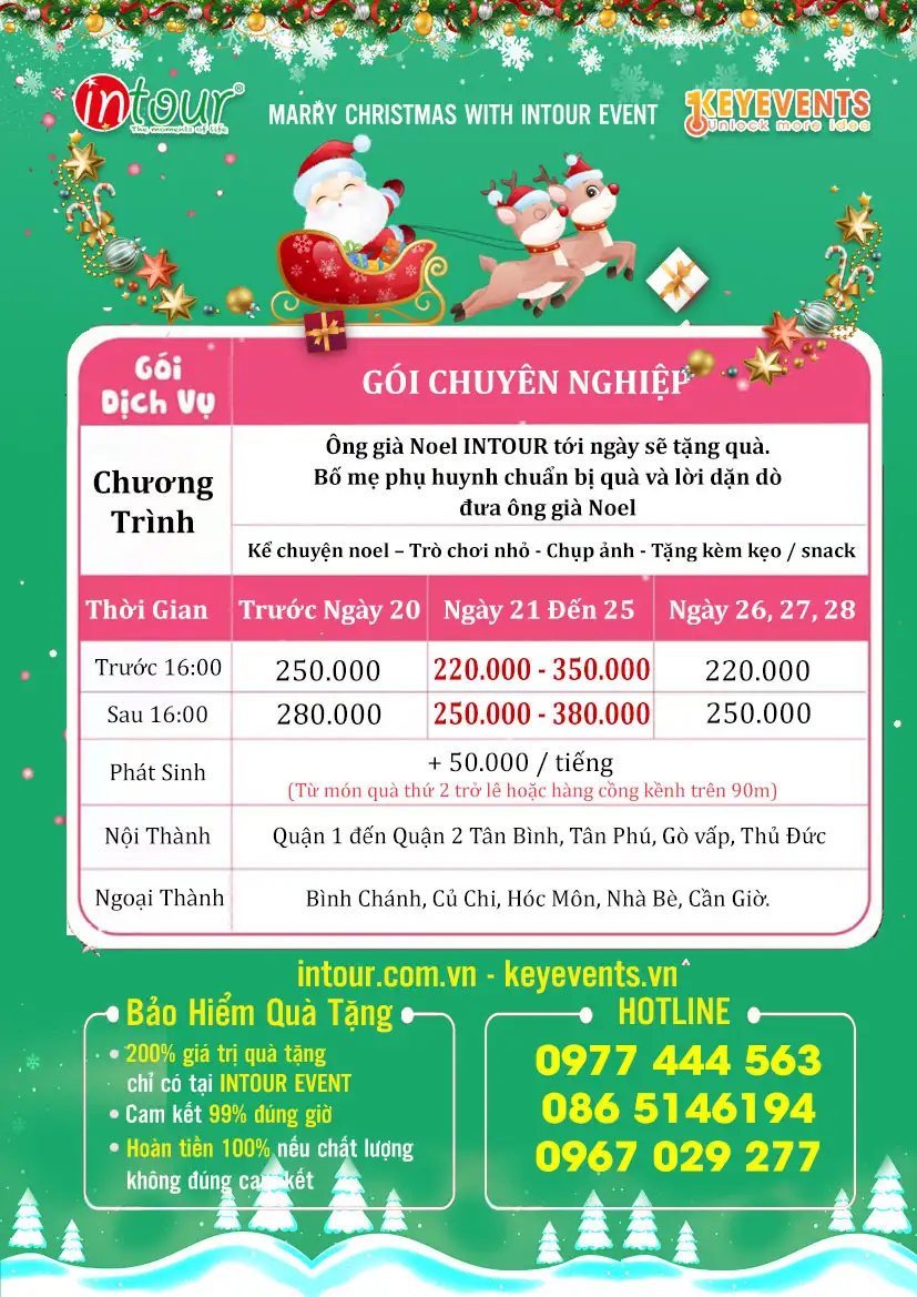 Bảng giá Dịch vụ giao quà Ông Già Noel tại trường học