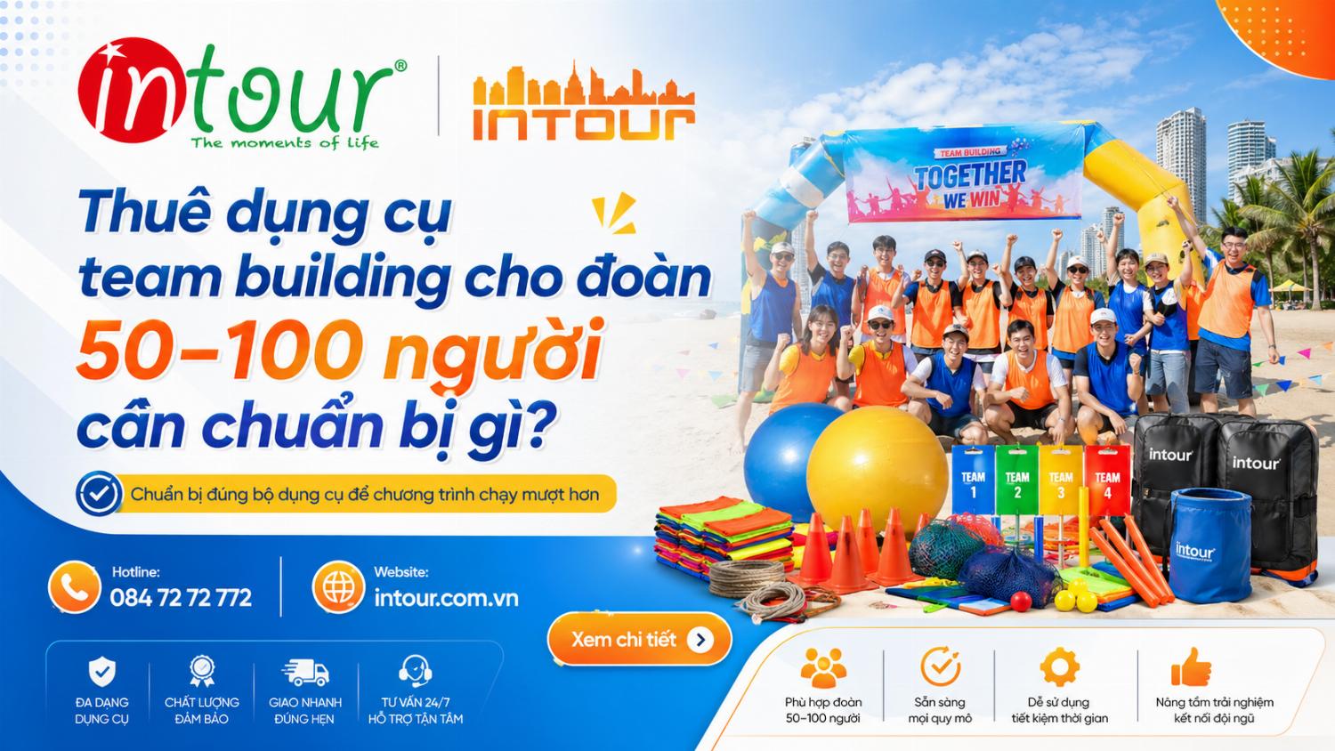 Thuê Dụng Cụ Team Building Cho Đoàn 50–100 Người Cần Chuẩn Bị Gì? Thuê Dụng Cụ Team Building Cho Đoàn 50–100 Người Cần Chuẩn Bị Gì?