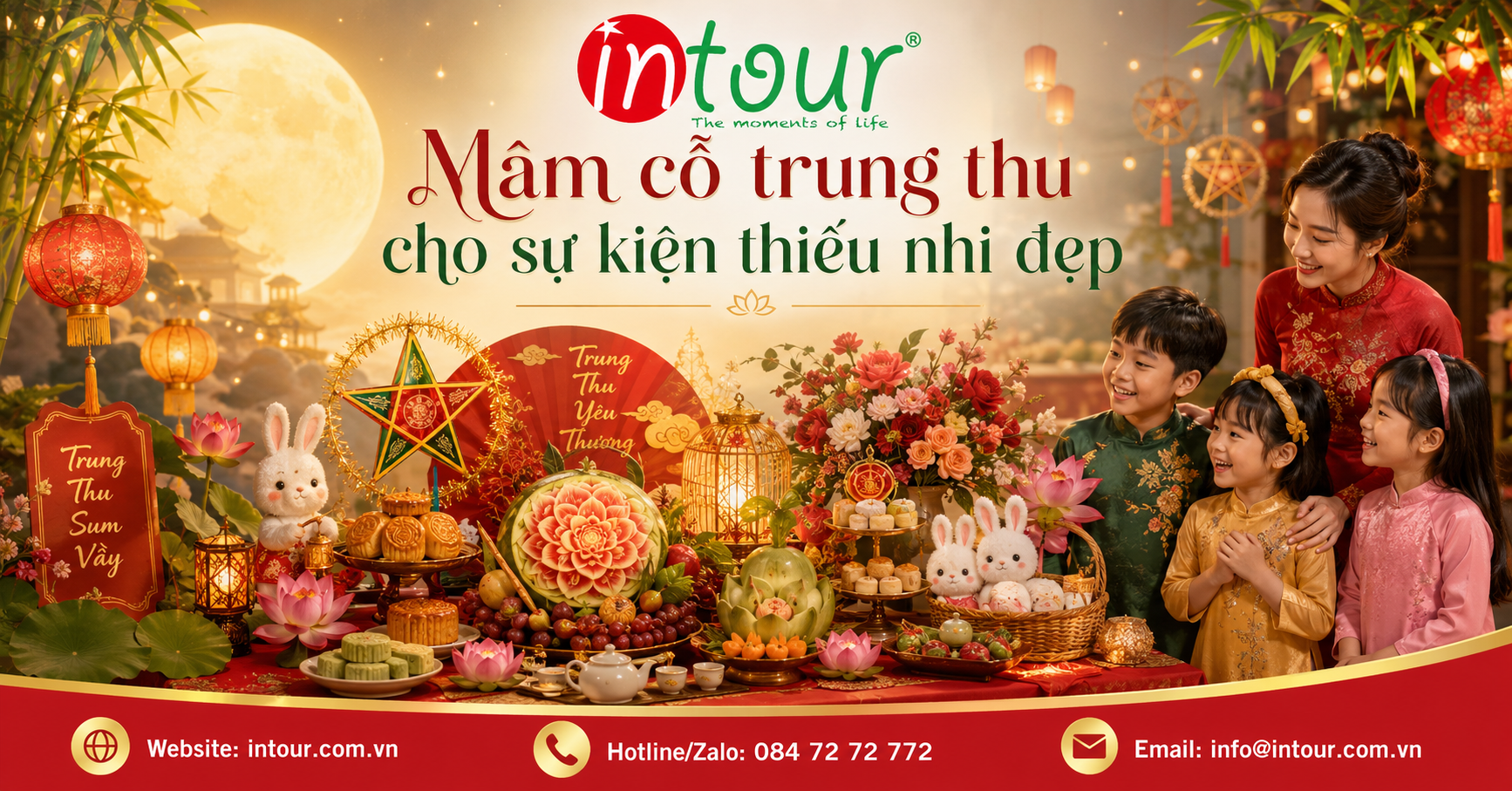 Mâm Cỗ Trung Thu Cho Sự Kiện Thiếu Nhi Đẹp, Dễ Chuẩn Bị, Dễ Phá Cỗ