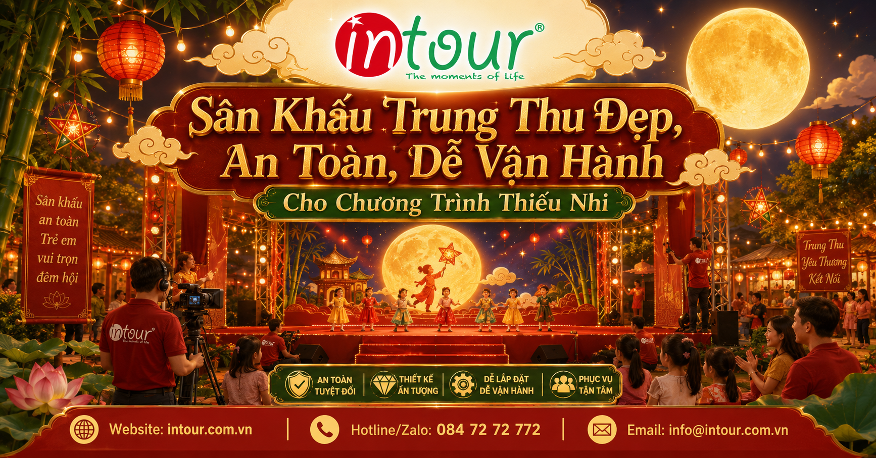 Sân Khấu Trung Thu Đẹp, An Toàn, Dễ Vận Hành Cho Chương Trình Thiếu Nhi