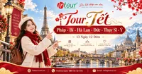 Du Lịch Tết 2027: Tour Pháp - Bỉ - Hà Lan - Đức - Thụy Sĩ - Ý 13 Ngày 12 Đêm