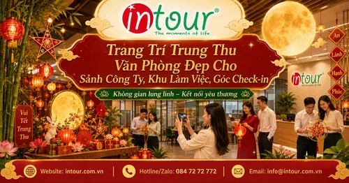 Trang Trí Trung Thu Văn Phòng Đẹp Cho Sảnh Công Ty, Khu Làm Việc, Góc Check-in