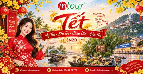Du lịch Tết 2027: Tour Mỹ Tho Bến Tre Châu Đốc Cần Thơ 3 Ngày 2 Đêm