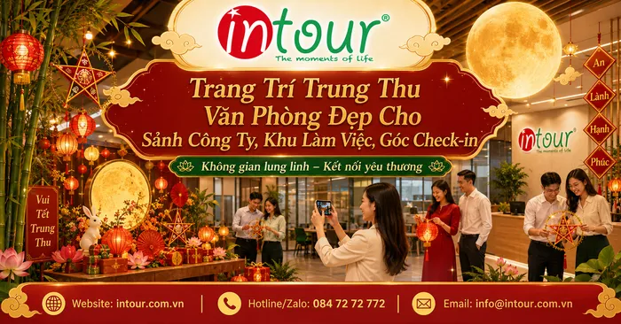 Trang Trí Trung Thu Văn Phòng Đẹp Cho Sảnh Công Ty, Khu Làm Việc, Góc Check-in