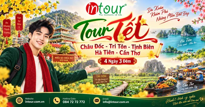 Du Lịch Tết 2027: Tour Châu Đốc - Tri Tôn - Tịnh Biên - Hà Tiên - Cần Thơ 4 Ngày 3 Đêm