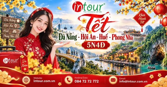 Du Lịch Tết 2027: Tour Đà Nẵng - Sơn Trà - Hội An - Bà Nà - Huế - Quảng Bình - Động Phong Nha 5 Ngày 4 Đêm