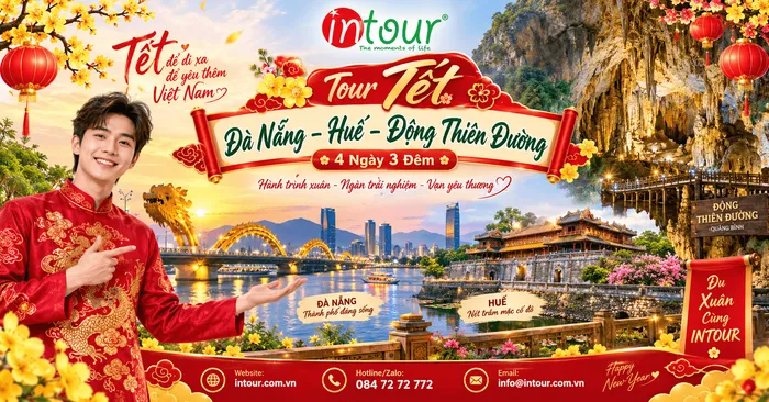 Du Lịch Tết 2027: Tour Đà Nẵng - Huế - Động Thiên Đường 4 Ngày 3 Đêm