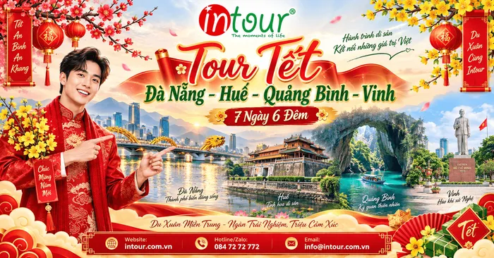 Du Lịch Tết 2027: Tour Đà Nẵng - Huế - Quảng Bình - Vinh 7 Ngày 6 Đêm