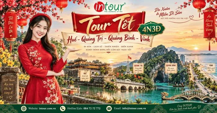 Du Lịch Tết 2027: Tour Huế - Quảng Trị - Quảng Bình - Vinh 4 Ngày 3 Đêm